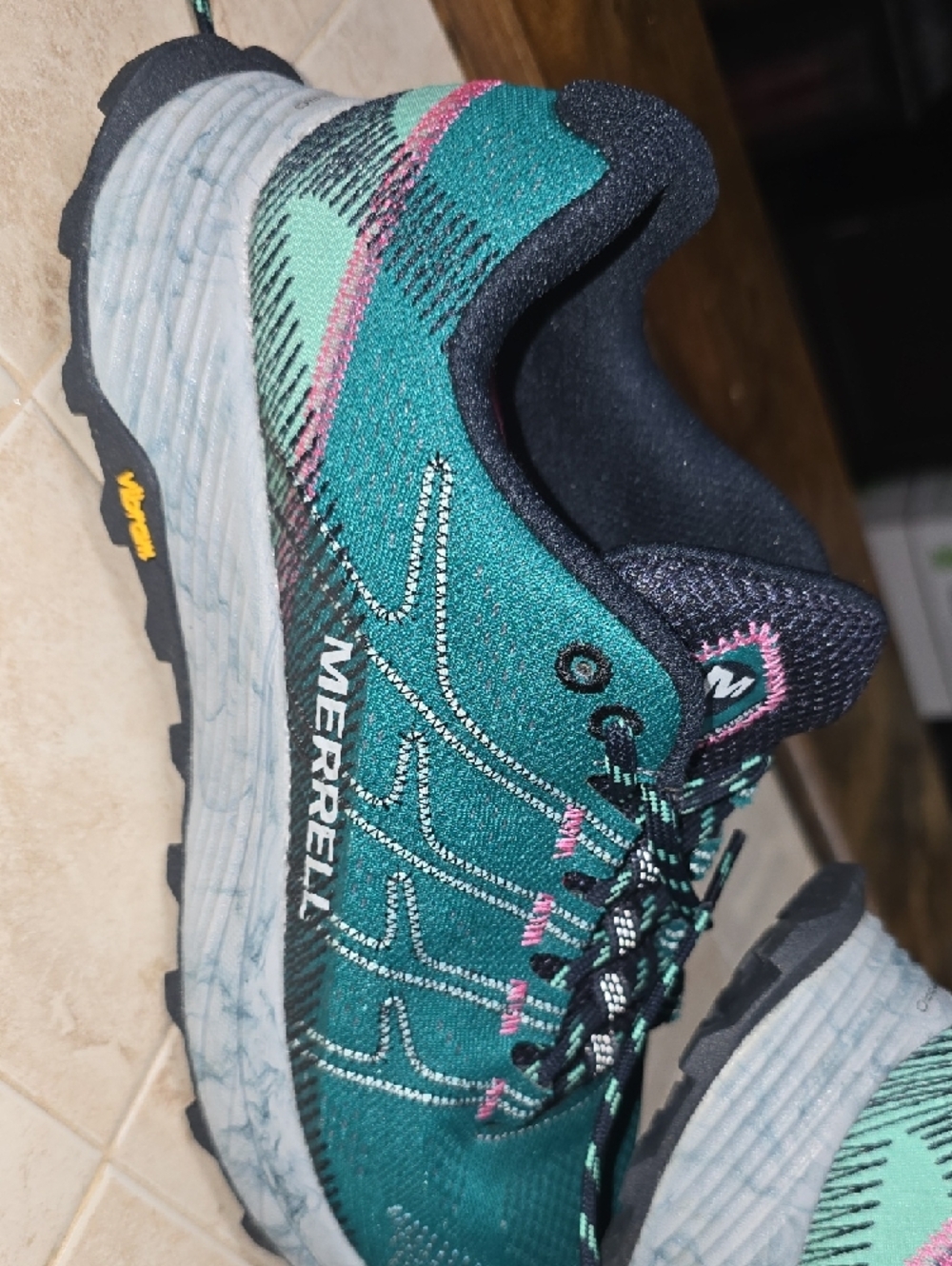 Merrell Teal and Navy Women's Trail Sneakers Size 8W - Picture 3 of 9